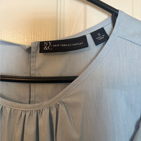 New York & Company Sky Blue Ruffle Kids Dress - Picture 3 of 5